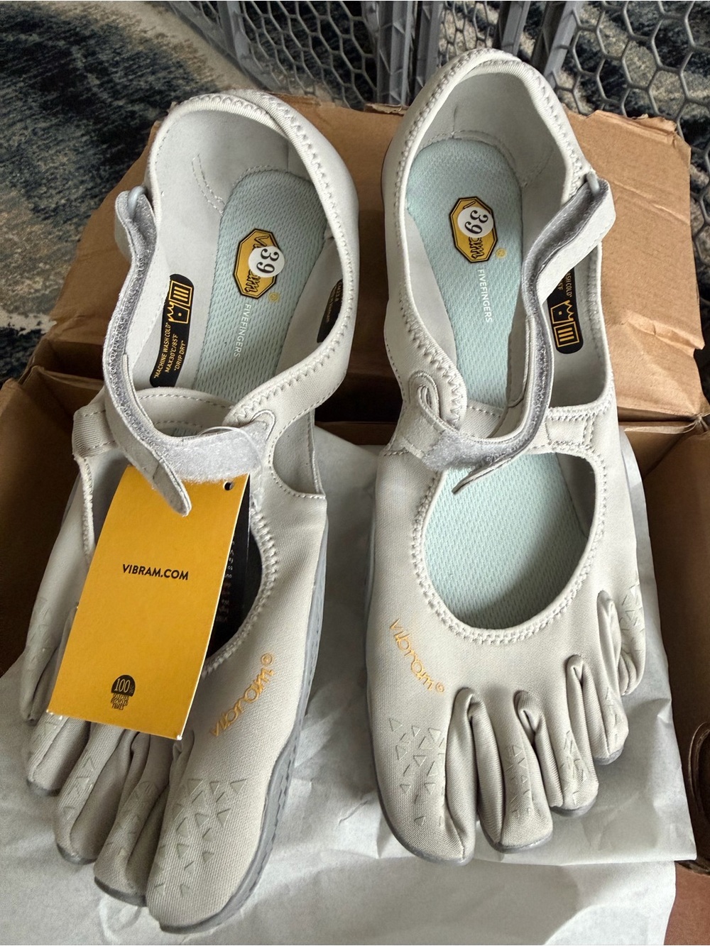 Vibram Women's FiveFingers White Toe-Separating Mary Jane Sneakers